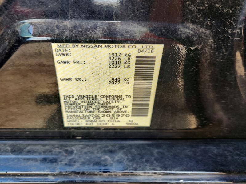 55699106 :رقم المزاد ، 1N4AL3AP7GC205970 vin ، 2016 Nissan Altima مزاد بيع