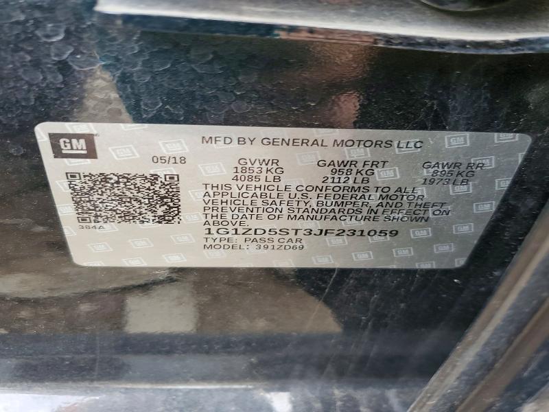 Продаж на аукціоні авто 2018 Chevrolet Malibu, vin: 1G1ZD5ST3JF231059, номер лоту: 54444346