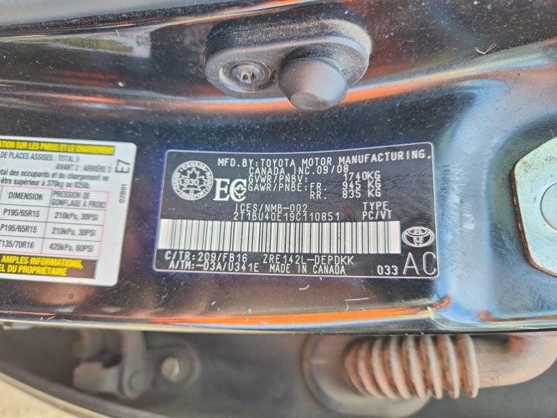 2009 Toyota Corolla მანქანა იყიდება აუქციონზე, vin: 2T1BU40E19C110851, აუქციონის ნომერი: 54589616