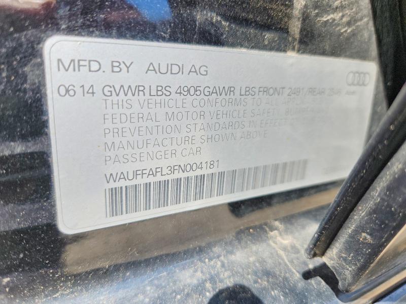 2015 Audi A4 მანქანა იყიდება აუქციონზე, vin: WAUFFAFL3FN004181, აუქციონის ნომერი: 52920706