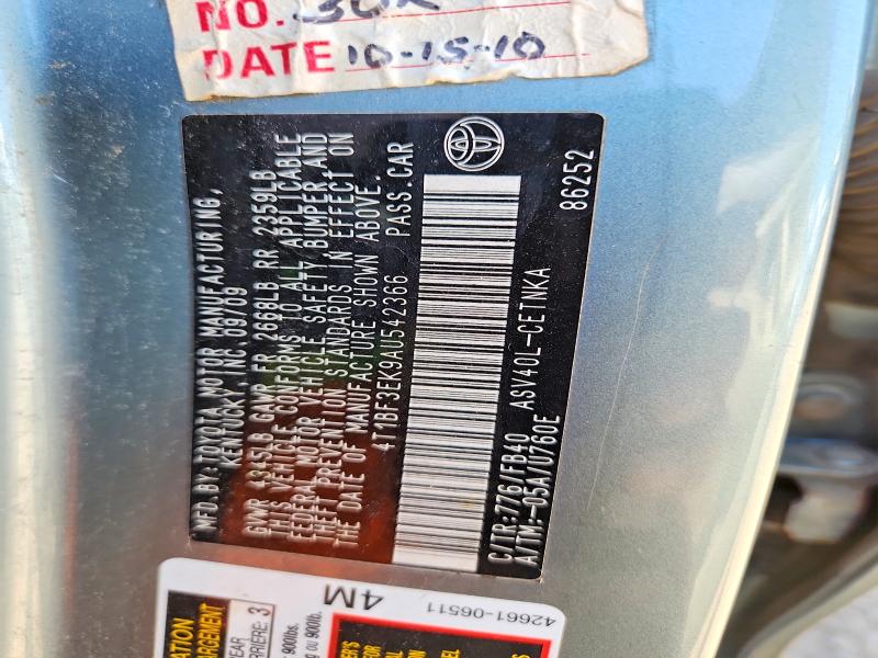 Auction sale of the 2010 Toyota Camry, vin: 4T1BF3EK9AU542366, lot number: 55156286
