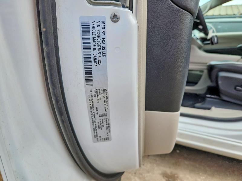 52999196 :رقم المزاد ، 2C4RC1GG7NR180825 vin ، 2022 Chrysler Pacifica مزاد بيع
