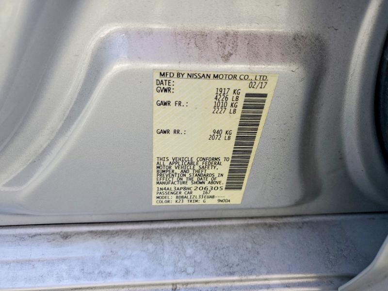 53398156 :رقم المزاد ، 1N4AL3AP8HC206305 vin ، 2017 Nissan Altima مزاد بيع