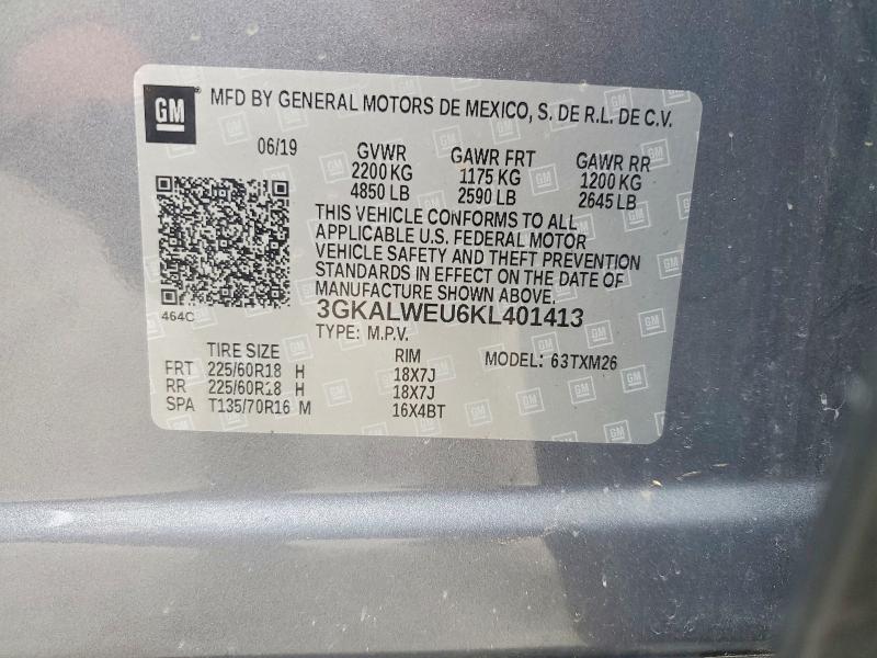Aukcja sprzedaży 2019 Gmc Terrain, vin: 3GKALWEU6KL401413, numer aukcji: 54366196