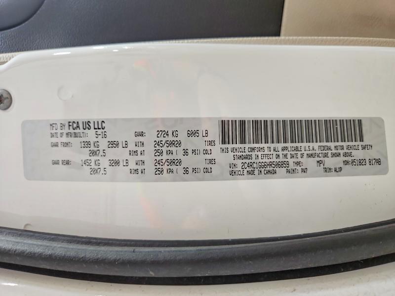 Продажа на аукционе авто 2017 Chrysler Pacifica, vin: 2C4RC1GG6HR506859, номер лота: 54551816