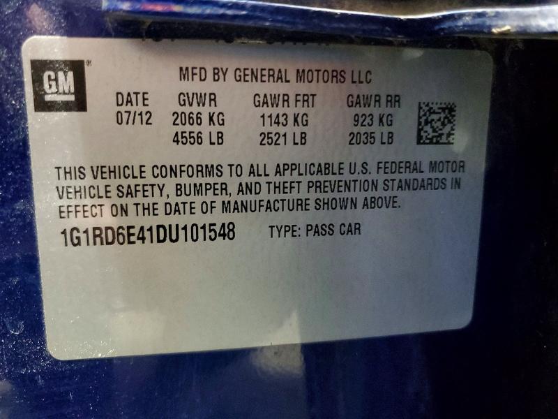 Продажа на аукционе авто 2013 Chevrolet Volt, vin: 1G1RD6E41DU101548, номер лота: 54699166