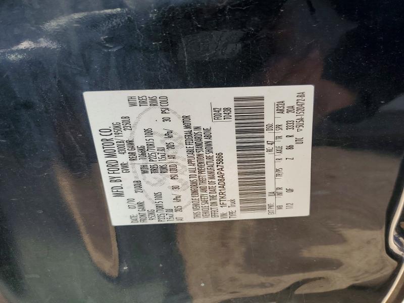 Aukcja sprzedaży 2010 Ford Ranger, vin: 1FTKR1AD8APA75866, numer aukcji: 52344106