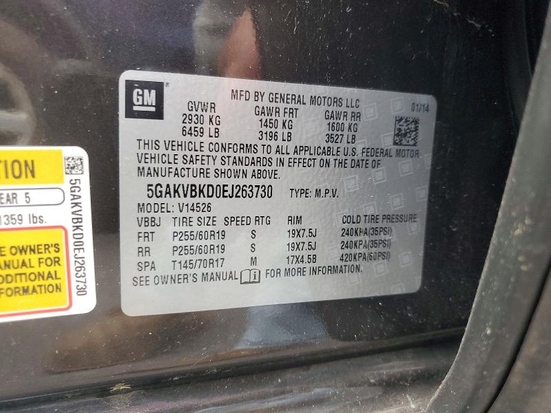 Aukcja sprzedaży 2014 Buick Enclave, vin: 5GAKVBKD0EJ263730, numer aukcji: 55316826