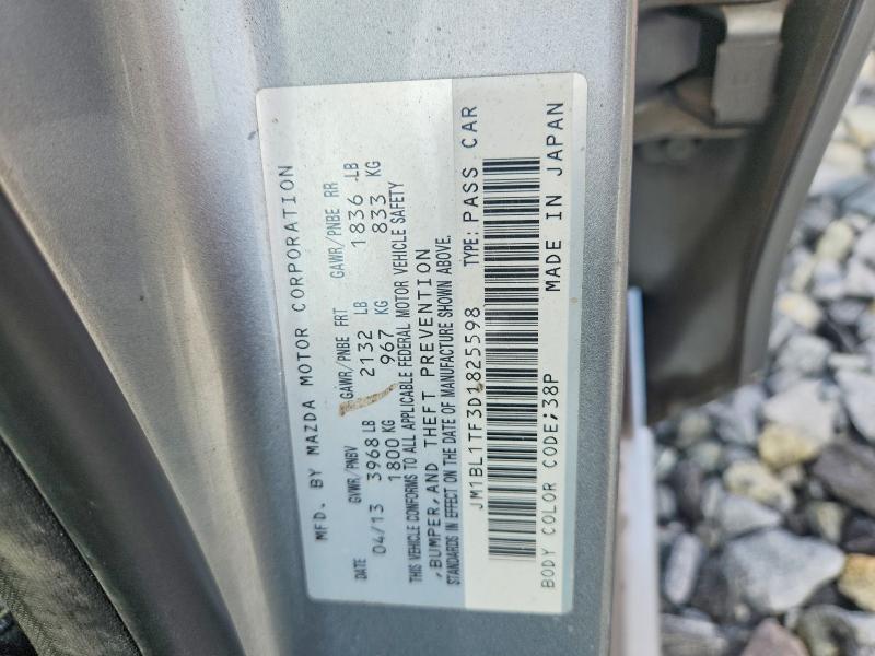 2013 Mazda 3 მანქანა იყიდება აუქციონზე, vin: JM1BL1TF3D1825598, აუქციონის ნომერი: 54495696