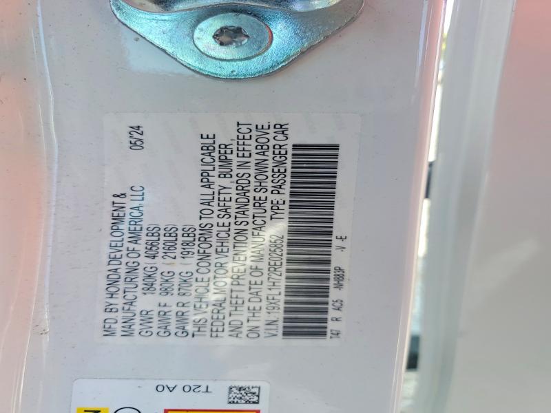 Продажа на аукционе авто 2024 Honda Civic, vin: 19XFL1H72RE025852, номер лота: 53921696