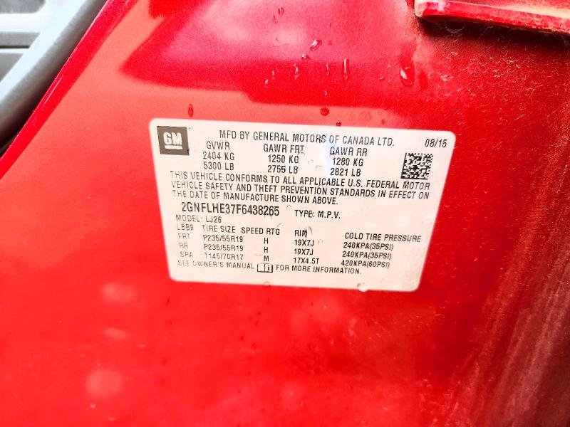 Продаж на аукціоні авто 2015 Chevrolet Equinox, vin: 2GNFLHE37F6438265, номер лоту: 52482826
