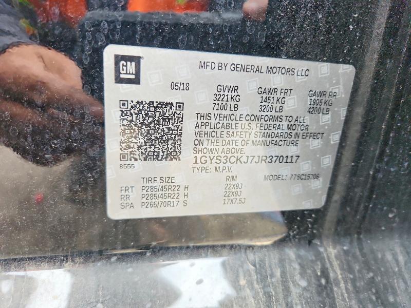 Продаж на аукціоні авто 2018 Cadillac Escalade, vin: 1GYS3CKJ7JR370117, номер лоту: 52499666