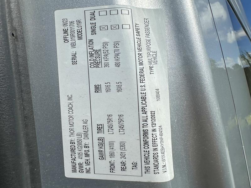 Продаж на аукціоні авто 2022 Mercedes-benz Sprinter, vin: W1X4EBHY0NP484324, номер лоту: 54857666