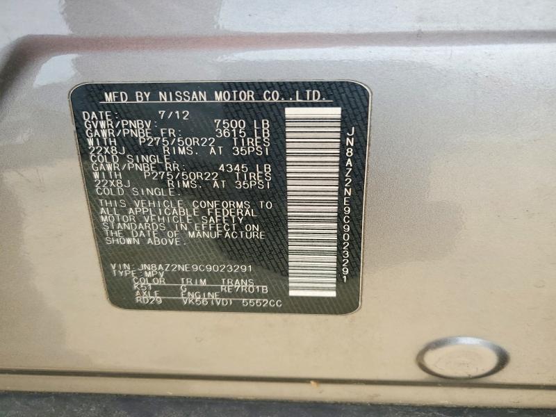 Продаж на аукціоні авто 2012 Infiniti Qx56, vin: JN8AZ2NE9C9023291, номер лоту: 53338526