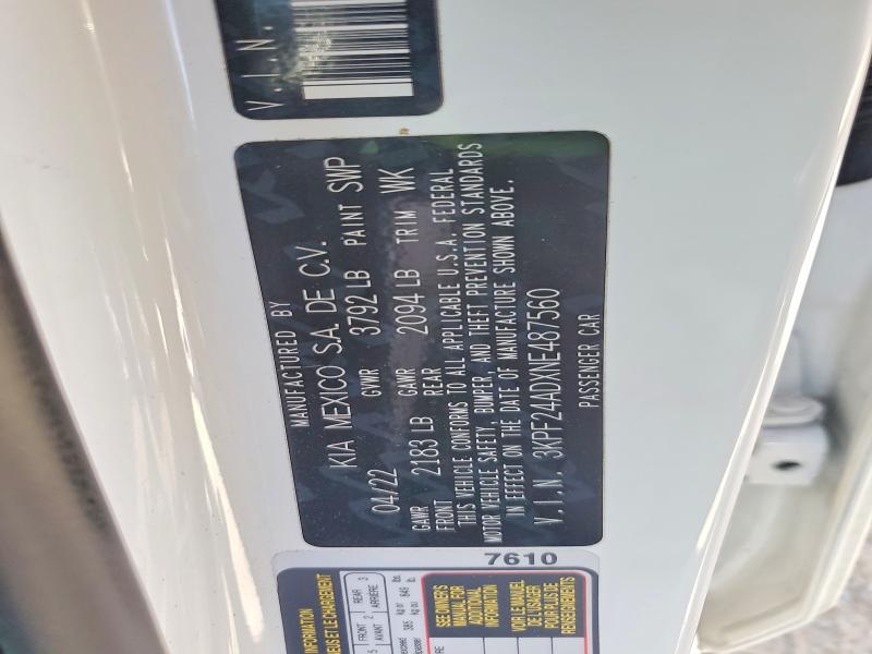 Auction sale of the 2022 Kia Forte, vin: 3KPF24ADXNE487560, lot number: 52513126