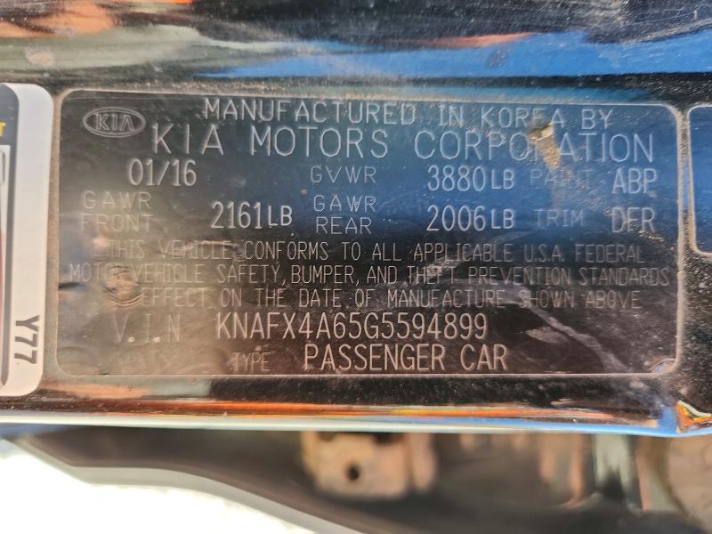 Aukcja sprzedaży 2016 Kia Forte, vin: KNAFX4A65G5594899, numer aukcji: 54116156