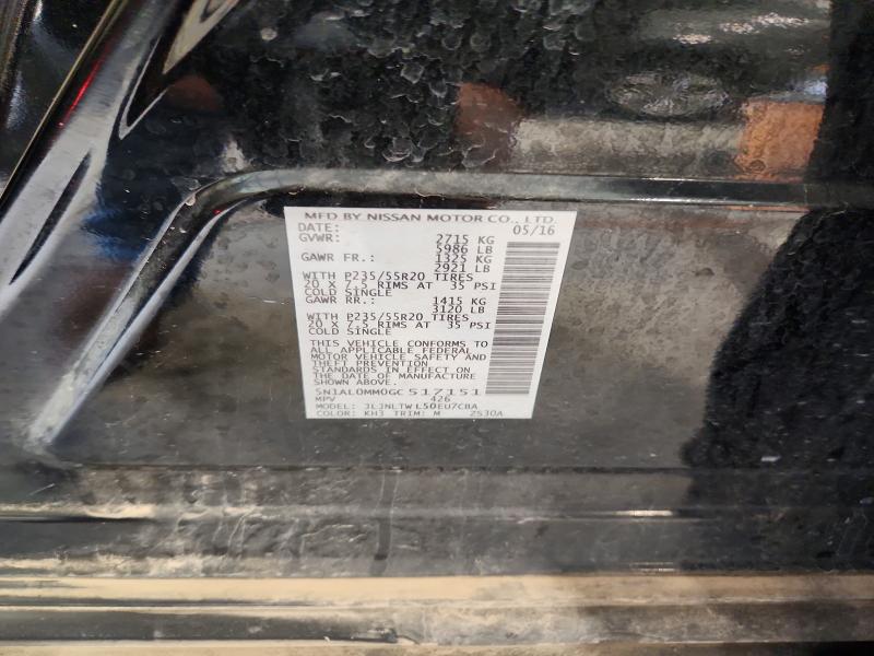 54424486 :رقم المزاد ، 5N1AL0MM0GC517151 vin ، 2016 Infiniti Qx60 مزاد بيع