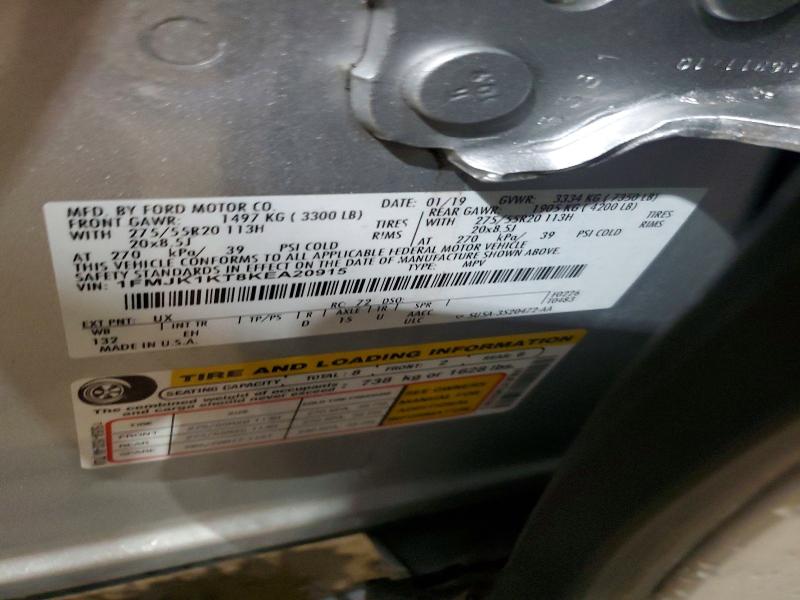52007686 :رقم المزاد ، 1FMJK1KT8KEA20915 vin ، 2019 Ford Expedition مزاد بيع