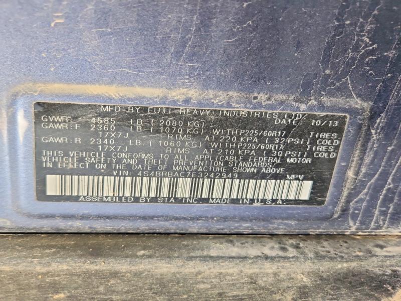 52915086 :رقم المزاد ، 4S4BRBAC7E3242949 vin ، 2014 Subaru Outback Sw 4wd مزاد بيع