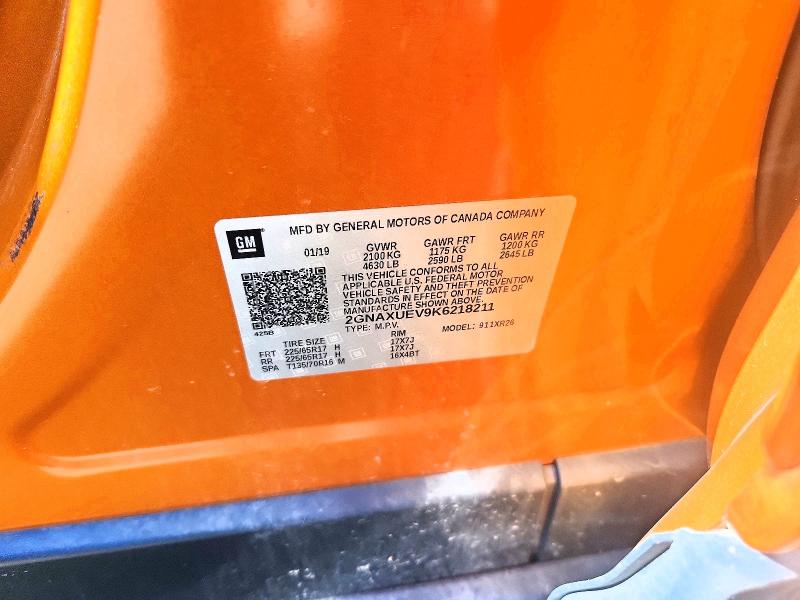 Продаж на аукціоні авто 2019 Chevrolet Equinox, vin: 2GNAXUEV9K6218211, номер лоту: 55146206