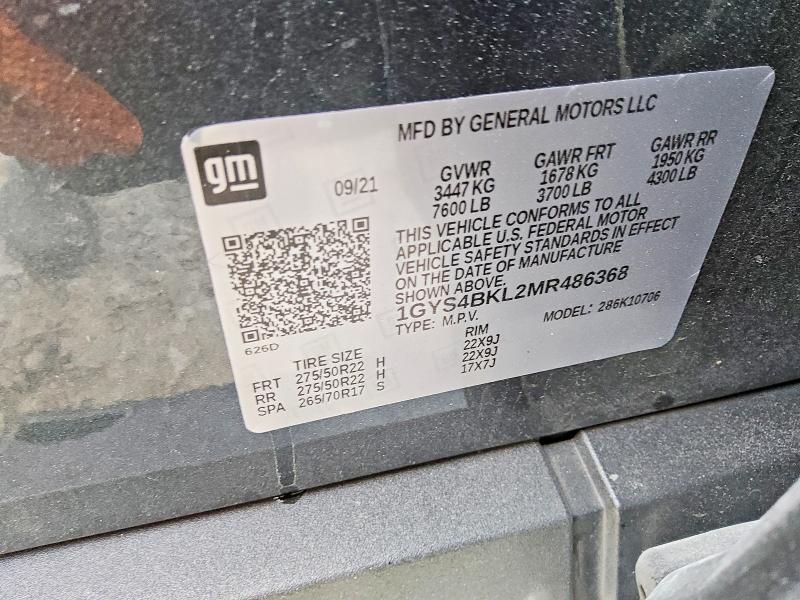 Aukcja sprzedaży 2021 Cadillac Escalade, vin: 1GYS4BKL2MR486368, numer aukcji: 52437156