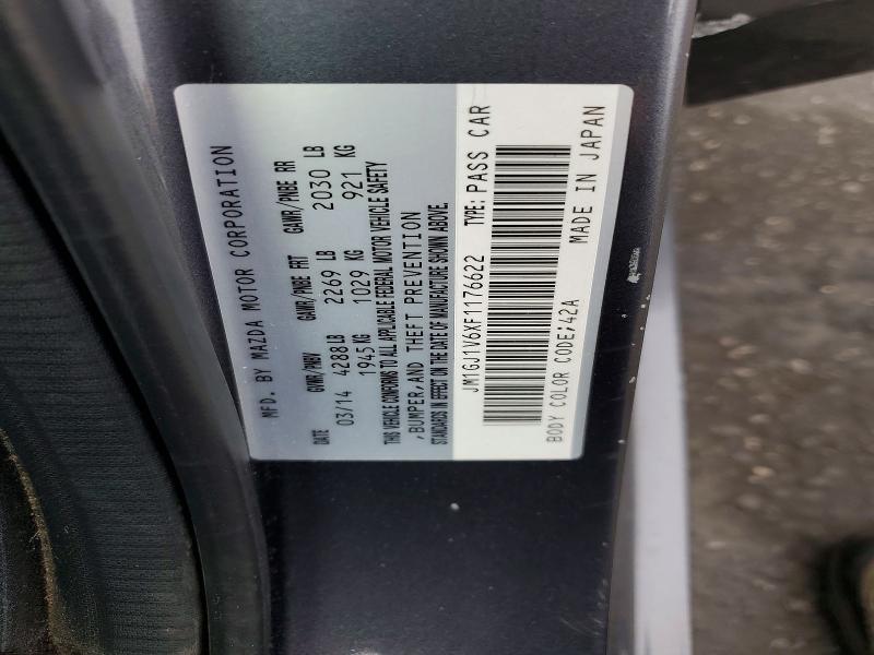 Продаж на аукціоні авто 2015 Mazda 6, vin: JM1GJ1V6XF1176622, номер лоту: 52025446