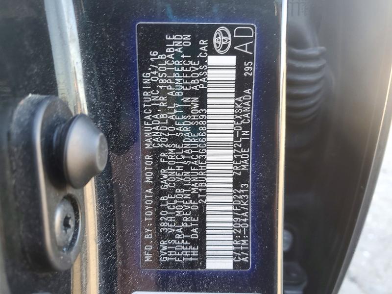 Aukcja sprzedaży 2016 Toyota Corolla, vin: 2T1BURHE3GC668893, numer aukcji: 53402876