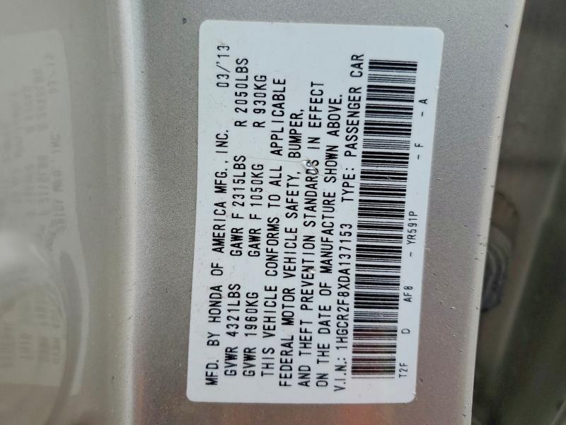 Продаж на аукціоні авто 2013 Honda Accord, vin: 1HGCR2F8XDA137153, номер лоту: 54946296