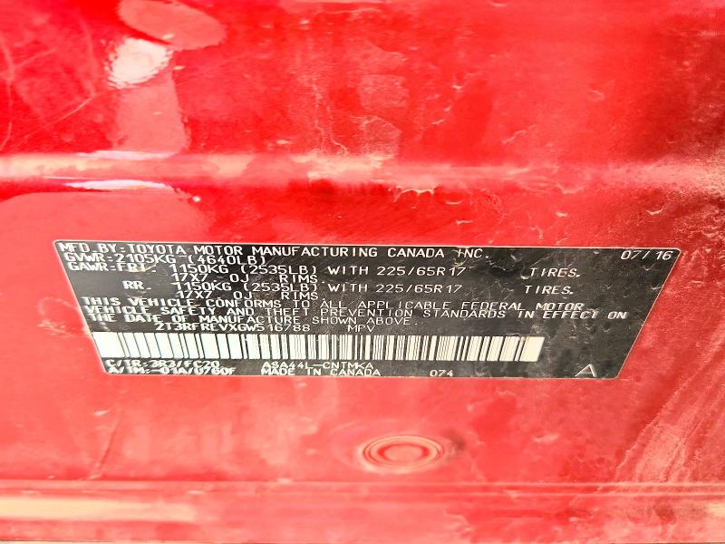 53270366 :رقم المزاد ، 2T3RFREVXGW516788 vin ، 2016 Toyota Rav4 مزاد بيع