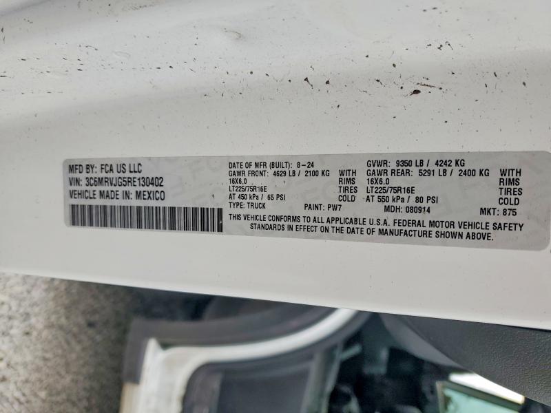Aukcja sprzedaży 2024 Ram Promaster 3500, vin: 3C6MRVJG5RE130402, numer aukcji: 52991866