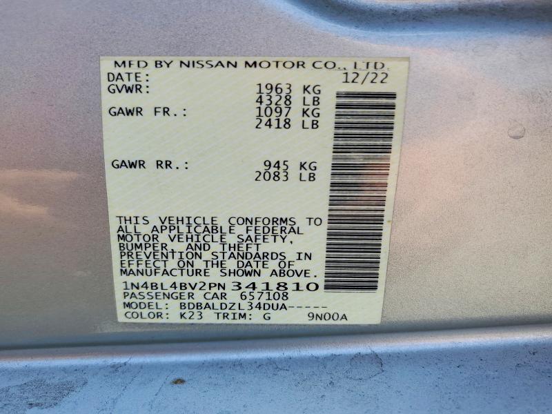 55084096 :رقم المزاد ، 1N4BL4BV2PN341810 vin ، 2023 Nissan Altima مزاد بيع