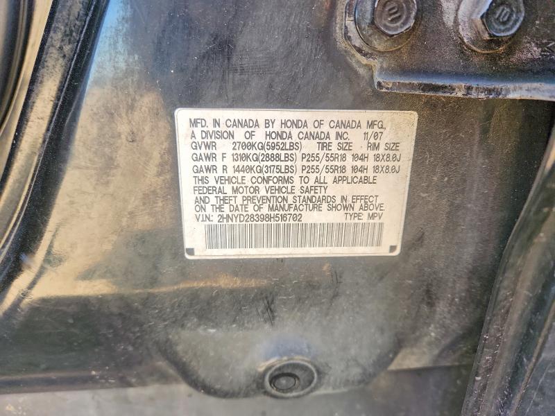 Aukcja sprzedaży 2008 Acura Mdx, vin: 2HNYD28398H516702, numer aukcji: 53629236