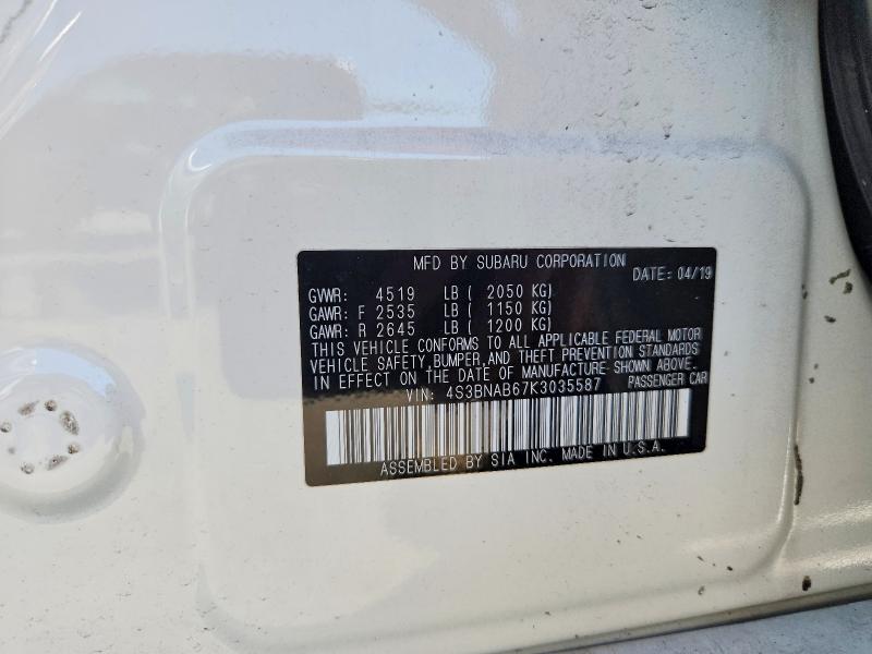 Продаж на аукціоні авто 2019 Subaru Legacy, vin: 4S3BNAB67K3035587, номер лоту: 54229306