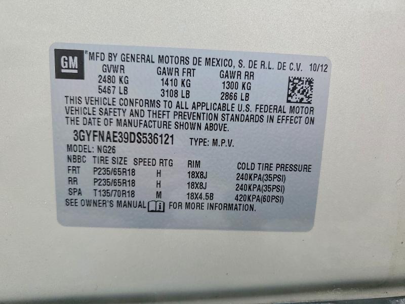 Продажа на аукционе авто 2013 Cadillac Srx, vin: 3GYFNAE39DS536121, номер лота: 49006946