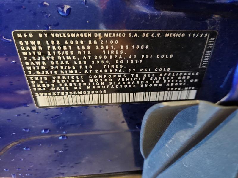 Aukcja sprzedaży 2024 Volkswagen Taos, vin: 3VVVX7B29RM036936, numer aukcji: 54705256
