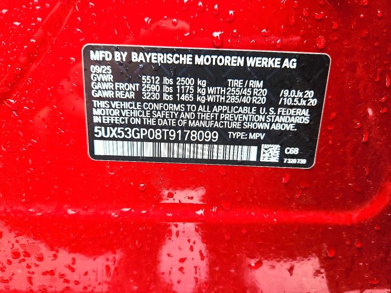 2026 Bmw X3 მანქანა იყიდება აუქციონზე, vin: 5UX53GP08T9178099, აუქციონის ნომერი: 52254236