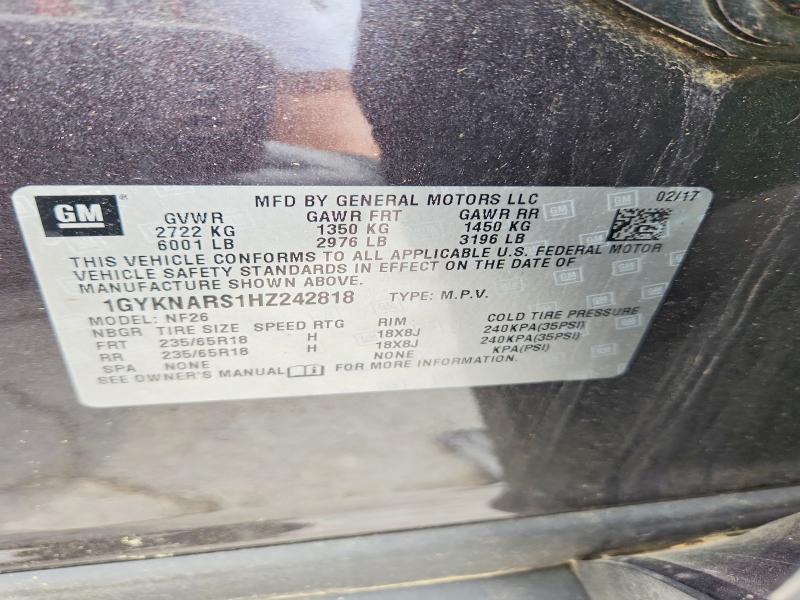 Продаж на аукціоні авто 2017 Cadillac Xt5, vin: 1GYKNARS1HZ242818, номер лоту: 52191116