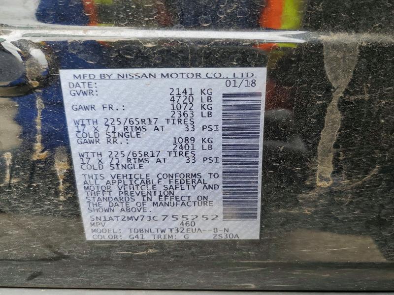 Продаж на аукціоні авто 2018 Nissan Rogue, vin: 5N1AT2MV7JC755252, номер лоту: 52503106