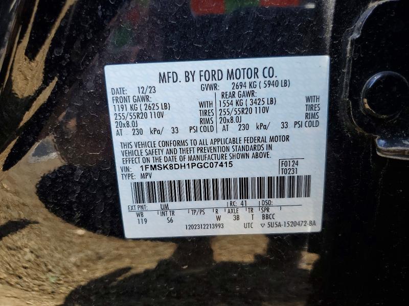 Aukcja sprzedaży 2023 Ford Explorer, vin: 1FMSK8DH1PGC07415, numer aukcji: 55554366