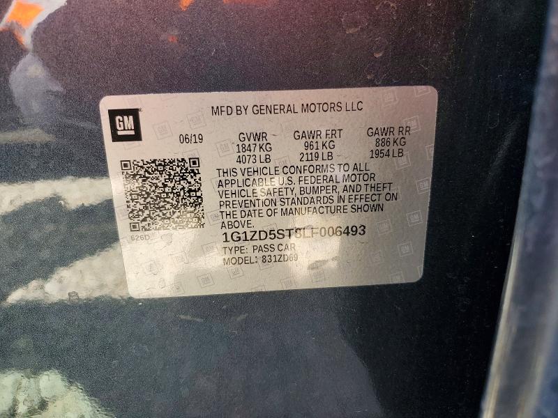 Продаж на аукціоні авто 2020 Chevrolet Malibu, vin: 1G1ZD5ST8LF006493, номер лоту: 53123426