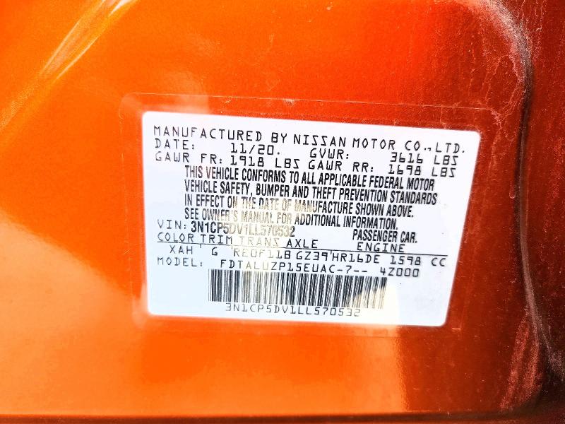 Aukcja sprzedaży 2020 Nissan Kicks, vin: 3N1CP5DV1LL570532, numer aukcji: 55518166