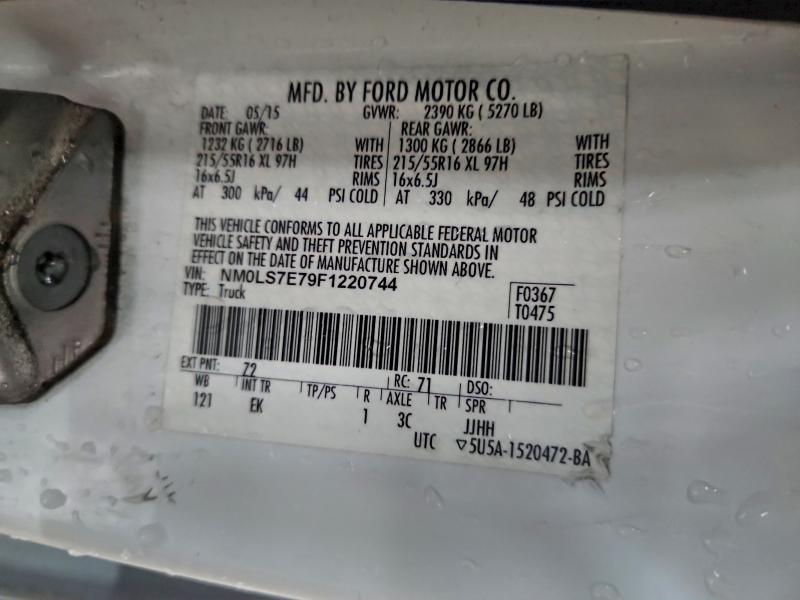 2015 Ford Transit Connect მანქანა იყიდება აუქციონზე, vin: NM0LS7E79F1220744, აუქციონის ნომერი: 52724716