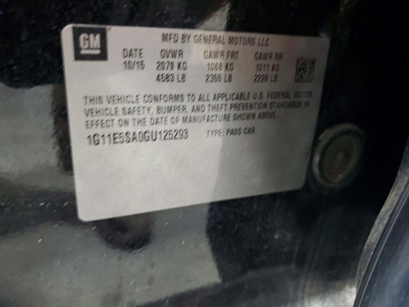 54181046 :رقم المزاد ، 1G11E5SA0GU125293 vin ، 2016 Chevrolet Malibu Limited مزاد بيع
