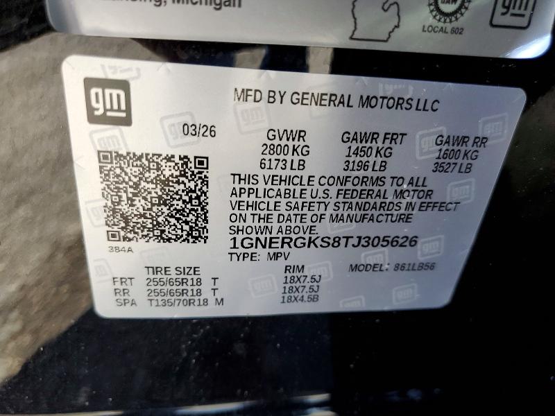 Продаж на аукціоні авто 2026 Chevrolet Traverse, vin: 1GNERGKS8TJ305626, номер лоту: 54292006