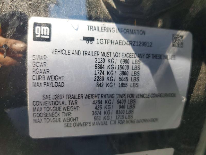 Aukcja sprzedaży 2024 Gmc Sierra, vin: 1GTPHAED4RZ129912, numer aukcji: 53240446