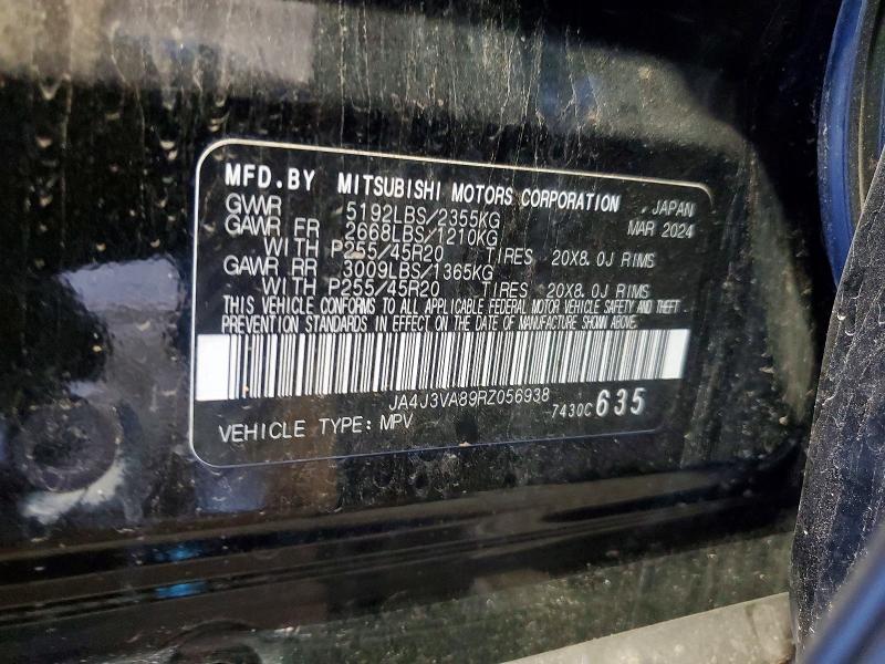 Продаж на аукціоні авто 2024 Mitsubishi Outlander, vin: JA4J3VA89RZ056938, номер лоту: 54751436