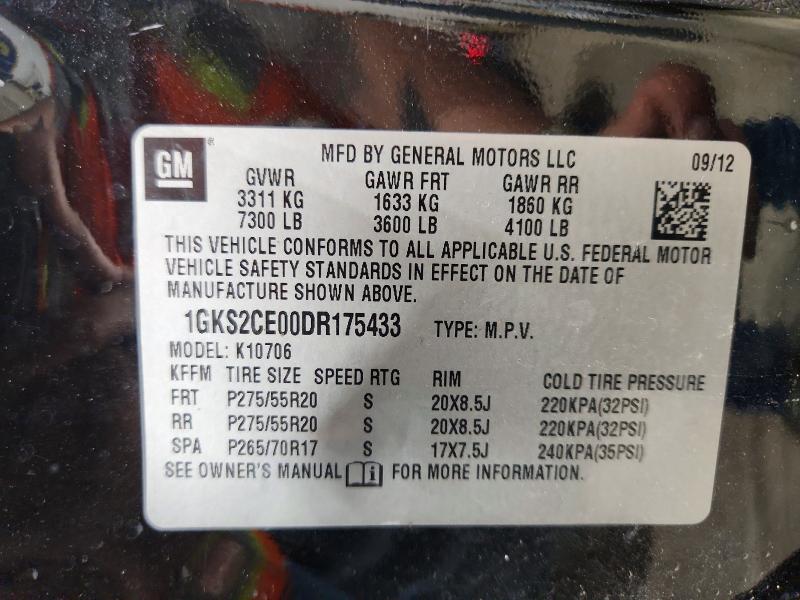 Aukcja sprzedaży 2013 Gmc Yukon, vin: 1GKS2CE00DR175433, numer aukcji: 53774576