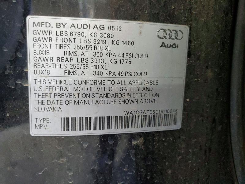 Продажа на аукционе авто 2012 Audi Q7, vin: WA1CGAFE5CD010046, номер лота: 53973556