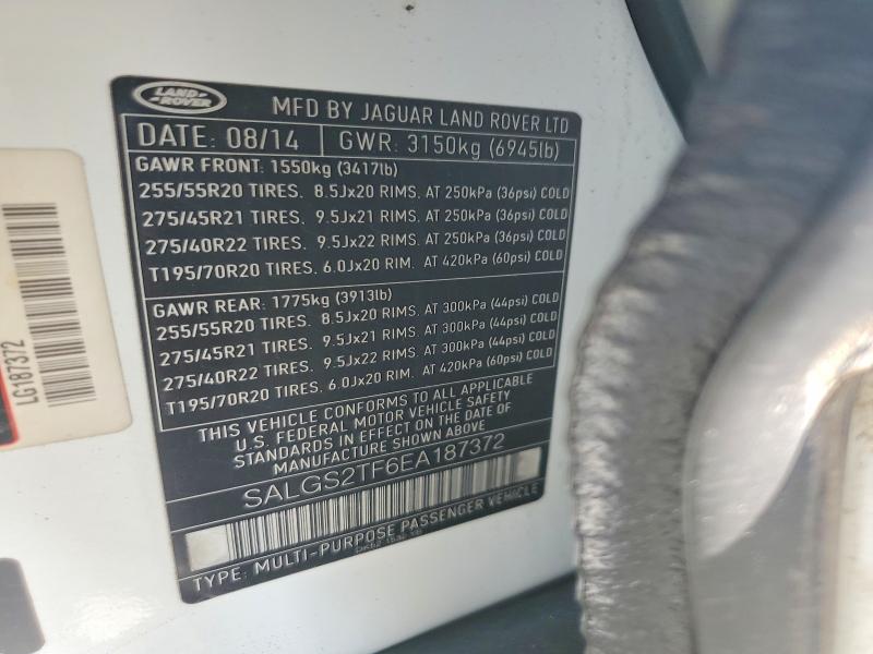 Aukcja sprzedaży 2014 Land Rover Range Rover, vin: SALGS2TF6EA187372, numer aukcji: 53902286