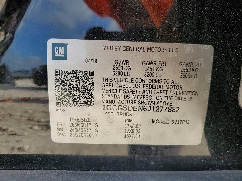 Продаж на аукціоні авто 2018 Chevrolet Colorado, vin: 1GCGSDEN6J1277882, номер лоту: 53703896